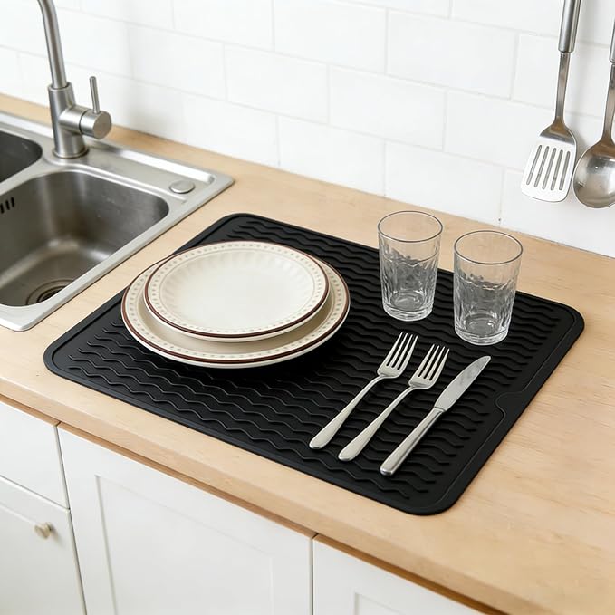 Silicone Dish Drying Mat for Kitchen Counter Eco-Friendly Fast Dry Dish Mat - Image 2