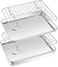 Homikit Toaster Oven Pan with Rack Set, 9 x 7 Inch Stainless Steel Small Cookie by Homikit