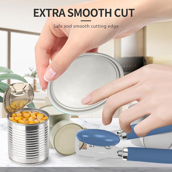 Safring Can Opener Manual, Heavy Duty Stainless Steel Smooth Edge Can Opener - Image 7