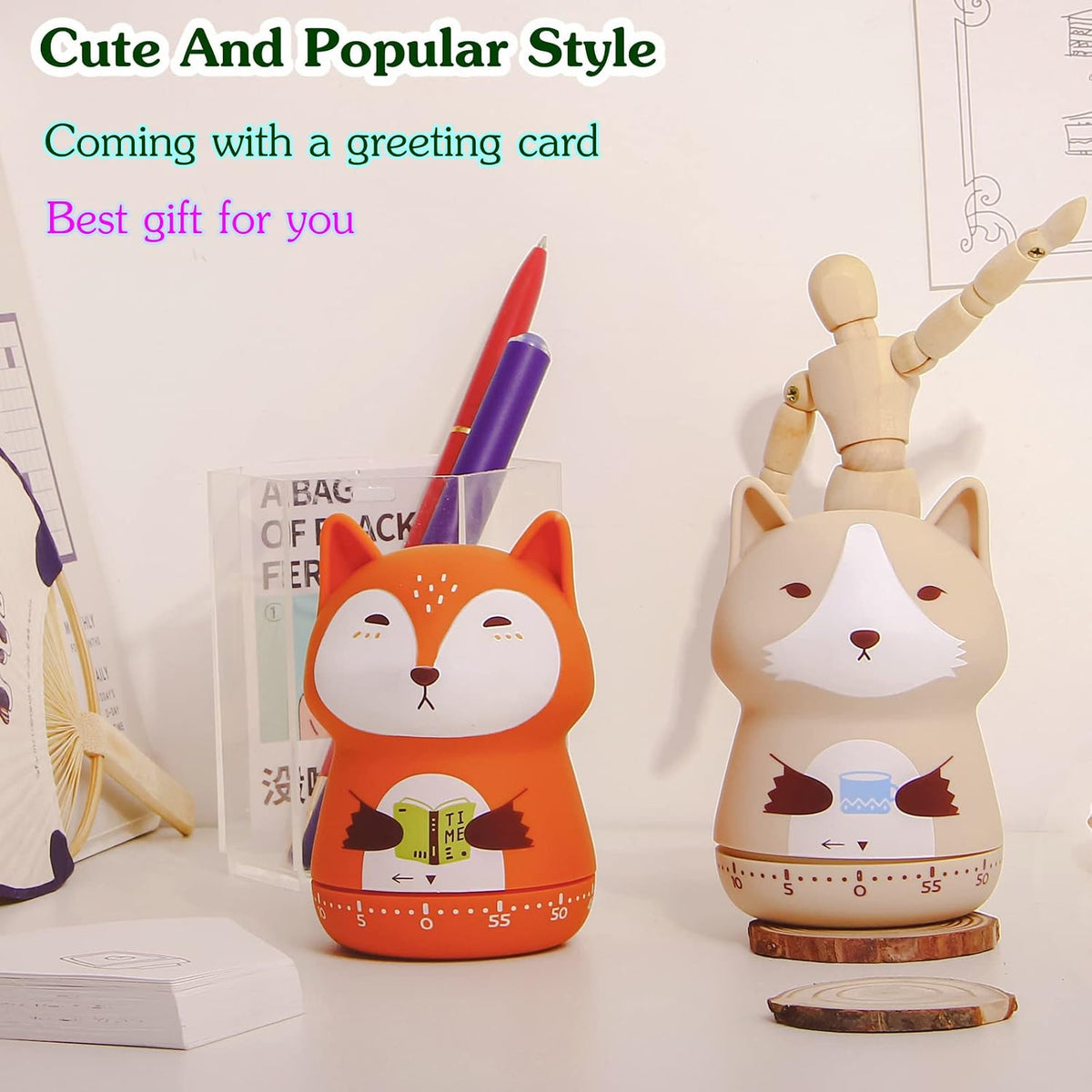 Mechanical Kitchen Timer, Cute Animal Timer for Kids, Wind Up 60