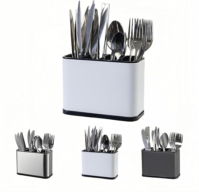 LIBODOUR Utensil Holder, Stainless Steel Caddy Counter, Spoon holder, 4 by ModernandFarmhouseUtensilHolder