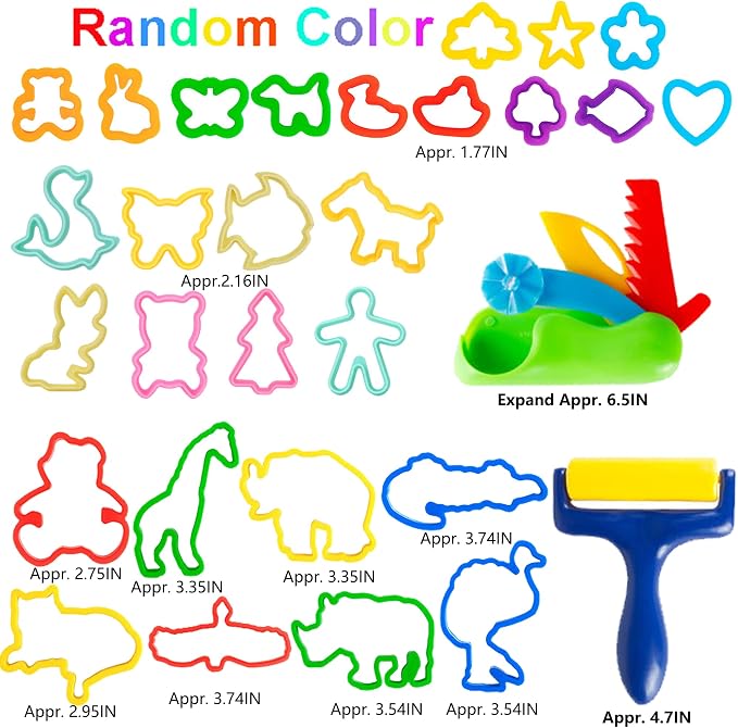 36-Piece Dough Tool Set for Kids Ages 3-8 – Includes Animal Cutters, Rolling - Image 3