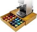 Coffee Pod 15" X 11" X 3" Natural Wood Countertop Organizer Drawer, Counter Top by KISENG