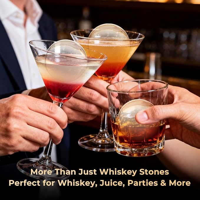 Mooues Clear Ice Cube Maker, 8 Large Whiskey Ice Cubes Mold, 2 Inch Silicone - Image 5