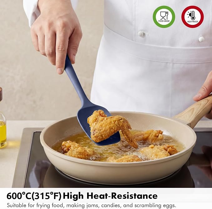 Silicone Spoonula Set: 600ºF Heat Resistant Food Grade Cooking Baking Utensils - Image 3