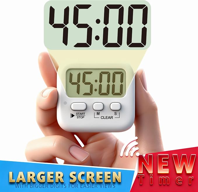 Antonki 2 Pack Digital Timer for Kids, Magnetic Countdown Kitchen Timers for - Image 4