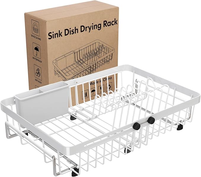 MAJALiS Dish Drying Rack Over The Sink, Expandable Stainless Steel Dish Drainer by MAJALiS