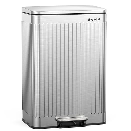 Lovewind 60 Liter/ 16 Gallon Stainless Steel Trash Can by LOVEWIND