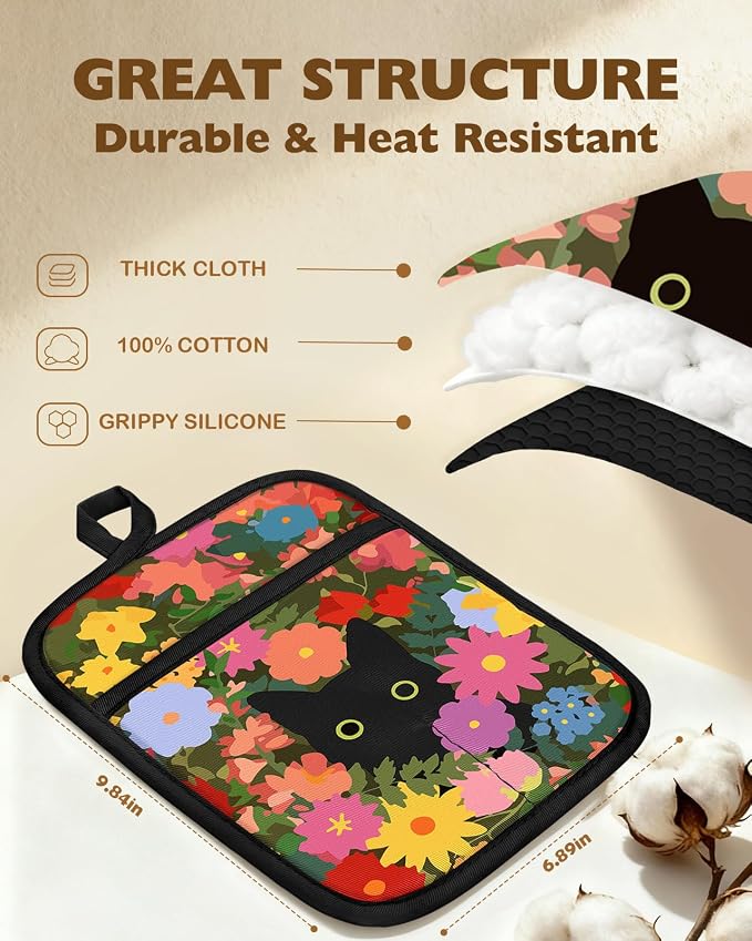 Slohif Cute Silicone Oven Mitts Heat Resistant - Image 2