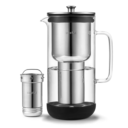 Aarke Purifier - Premium Glass and Stainless Steel Water Filter Pitcher by aarke
