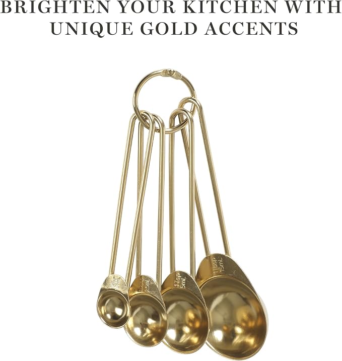 Martha Stewart Richburn 4-Piece Gold Stainless Steel Measuring Spoons Set – - Image 5