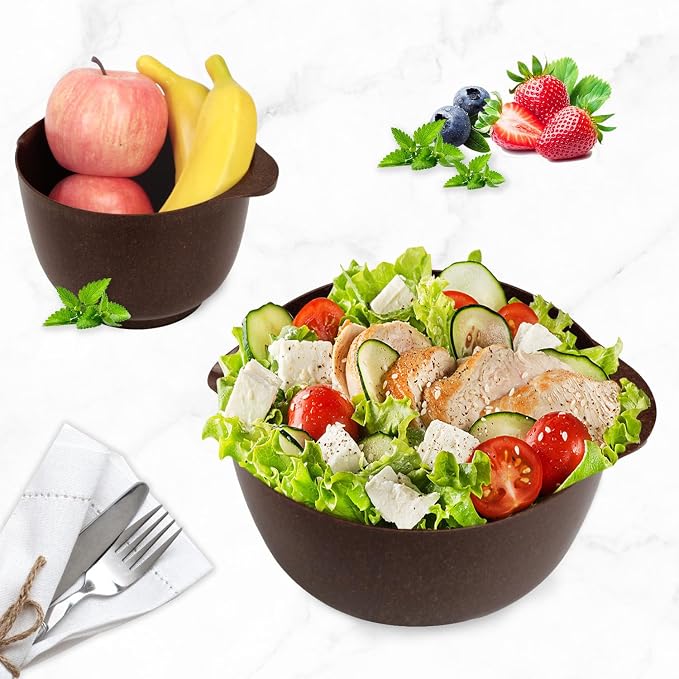 BoxedHome 4 Quart Large Plastic Mixing Bowls, Microwave Safe Mixing Bowl Set - Image 2