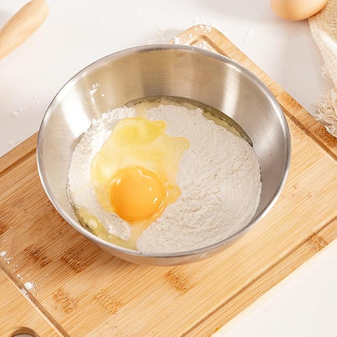 Stainless Steel Salad Bowls Set of 2 Mixing Bowl - Image 5