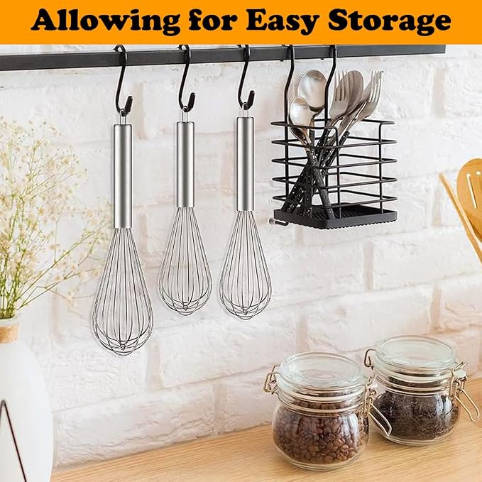 Polly Online Stainless Steel Whisk Set, 3 Packs Balloon Whisk - Image 5