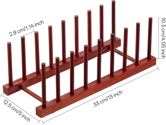 HBlife 2pcs Rosewood Wooden Dish Drying Rack - Image 2