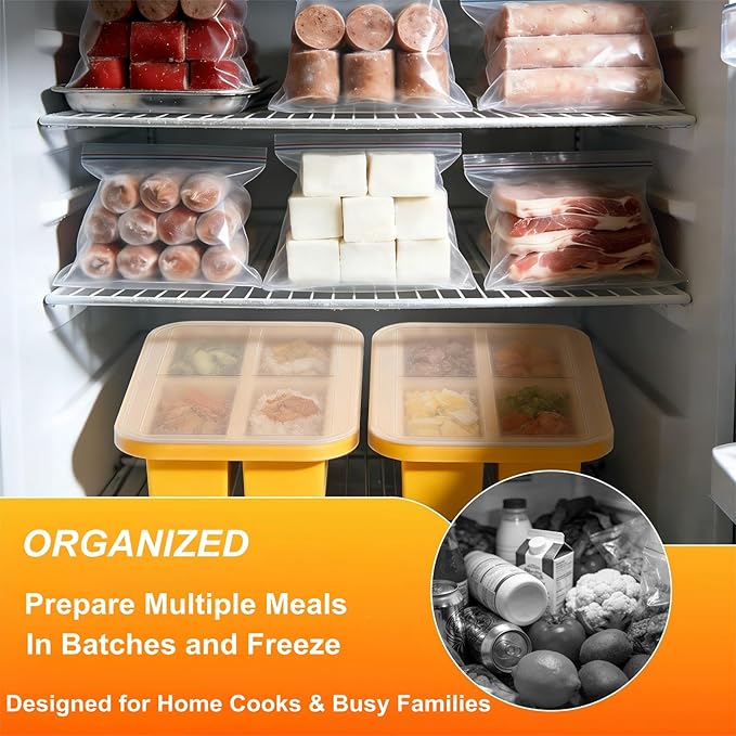 Bangp Silicone Freezer Tray for Soup Ice Cubes, 1-Cup Freezing Tray - Image 9