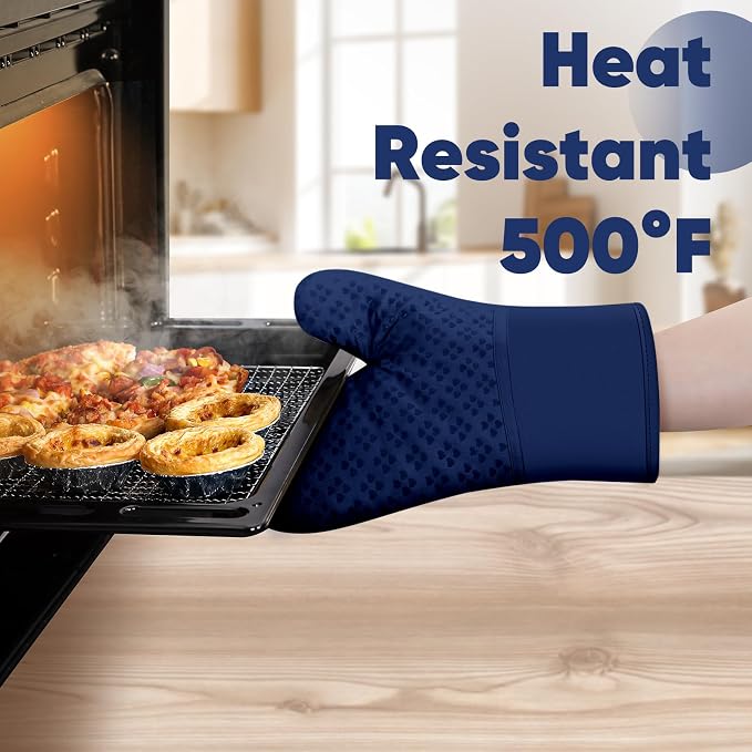 Oven Mitts and Pot Holders 4 Sets, Heat Resistant 500 ℉ Oven Mitt and Pot Holder - Image 6