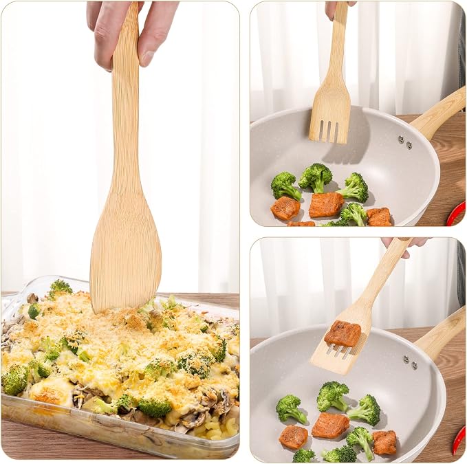 Wooden Spoons for Cooking is for All Kitchen. Made From Bamboo Wood, Wooden - Image 3