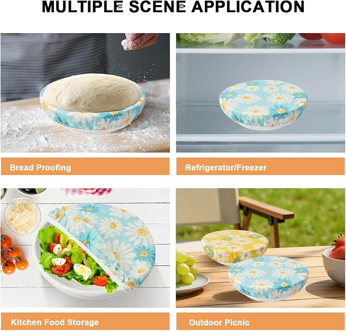 2Pcs Reusable Bowl Covers for Bread Proofing - Image 5