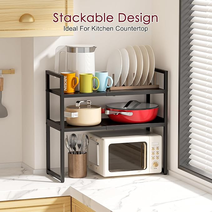 Expandable Kitchen Storage Shelves, 110LBS Heavy Duty Metal Garage Shelving - Image 6