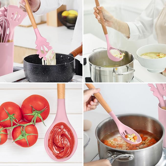 E-far Kitchen Utensils Set of 12, Silicone Cooking Utensils - Image 6