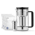 Aarke Purifier Large Glass Pitcher Bundle w/Steel Filter, 4 Pure Refill Granules by aarke