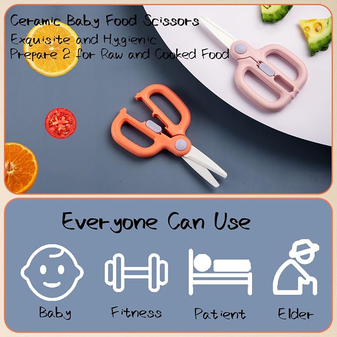 Baby Food Scissors with Travel Case, Ceramic Food Scissors Kids, Toddler - Image 6