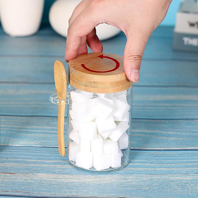 Glass Jar with Screw Lid and Spoon, 3 Pack 16 OZ Tea Containers - Image 5