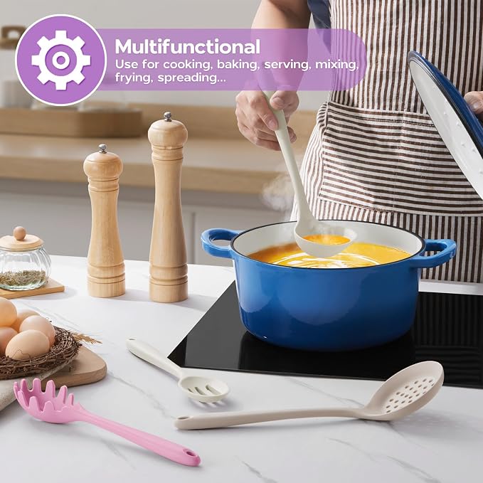 Onader Silicone Cooking Utensils Set, Heat Resistant Kitchen Gadgets Tools Set - Image 8