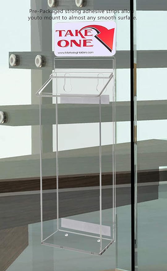 Outdoor Brochure Holder Holds 4" x 9" Advertising Trifolds Clear Acrylic Wall - Image 5