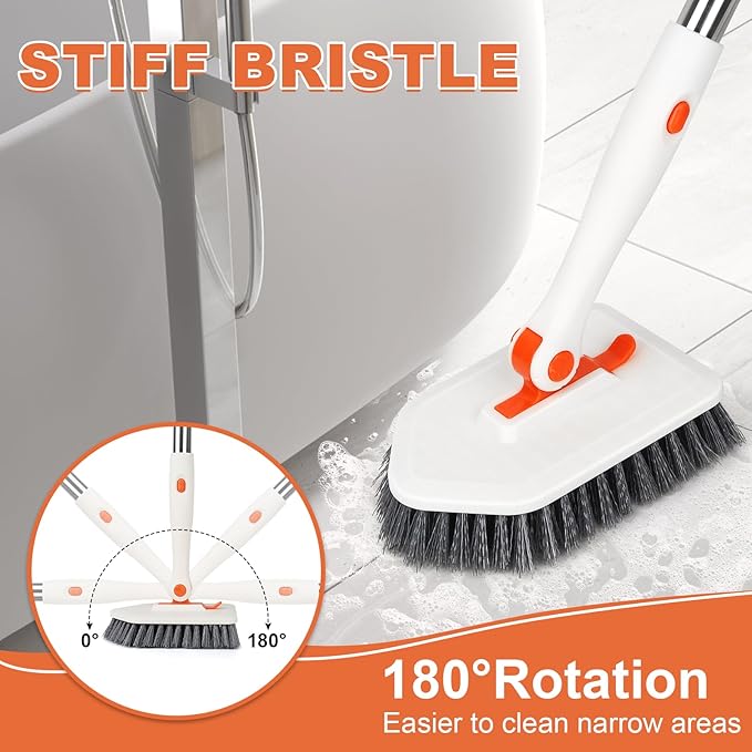 Long Handled Scrub Brush for Shower，3-in-1 Cleaning Brushes - Image 2