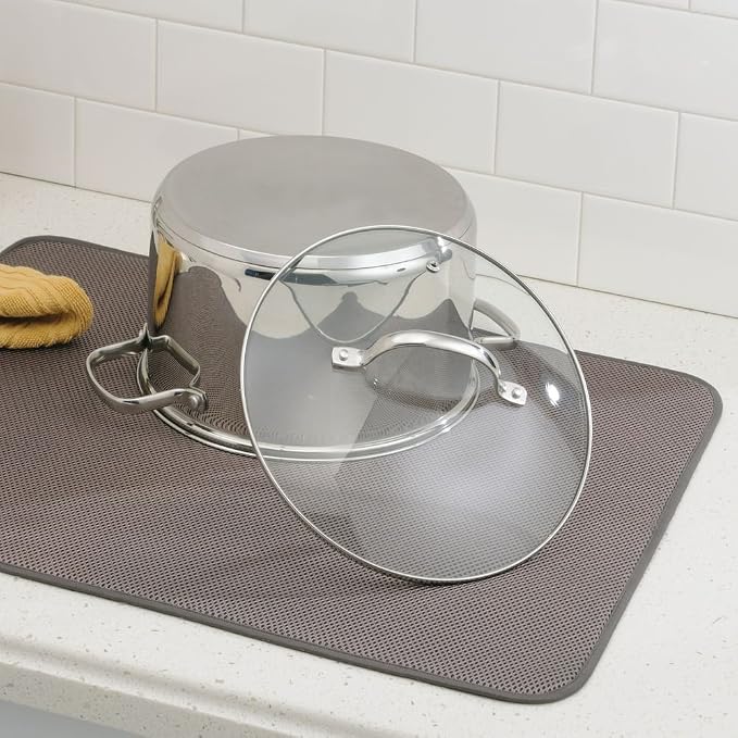 iDesign Kitchen Drying Mat – iDry Collection – Mocha/Ivory - Image 2