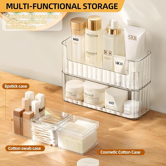 PAVSTINE 2-Tier Stackable Medicine Cabinet Organizer, Narrow Bathroom Makeup - Image 3