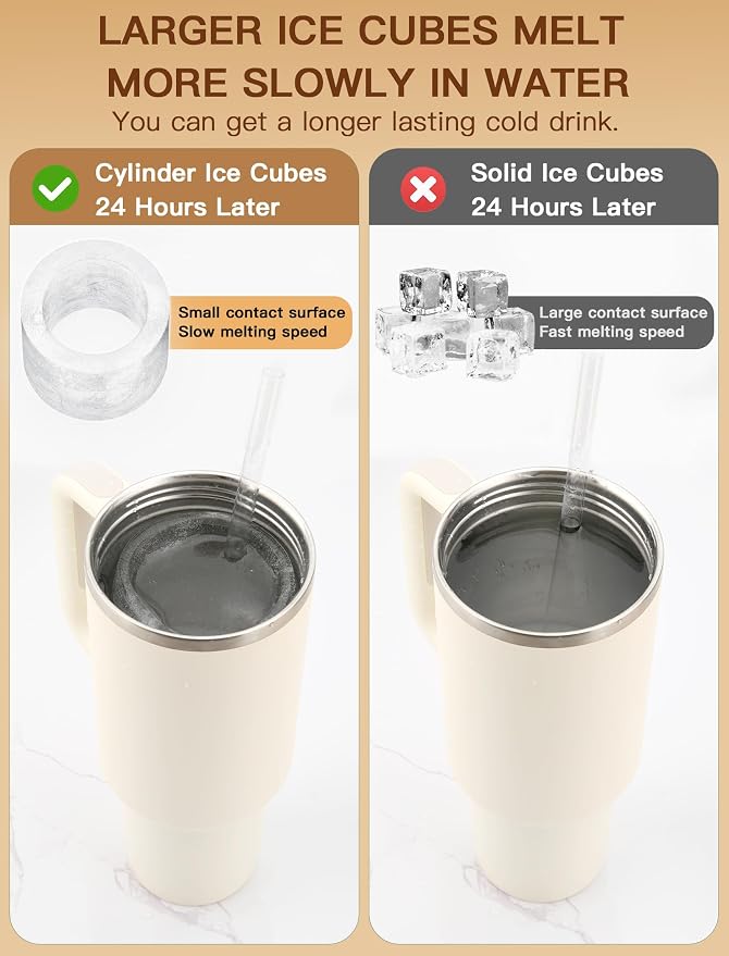 Ice Cube Tray for Tumbler Cup 30Oz-40Oz, Easy Fill and Release Ice Maker for - Image 6
