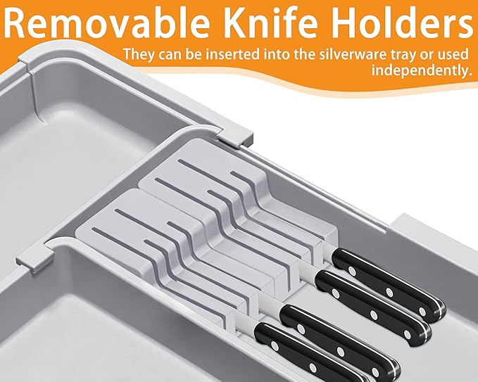 Silverware Drawer Organizer for Kitchen, Adjustable Utensil Drawer Organizer - Image 6
