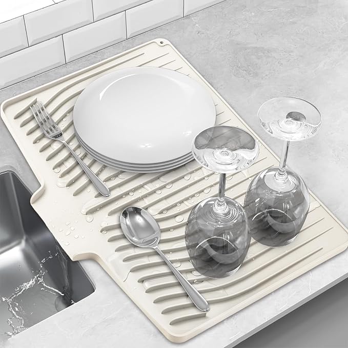 Silicone Dish Drying Mat for Kitchen Counter, Dish Drainer Mat, Non-Slip Drying by Unknown