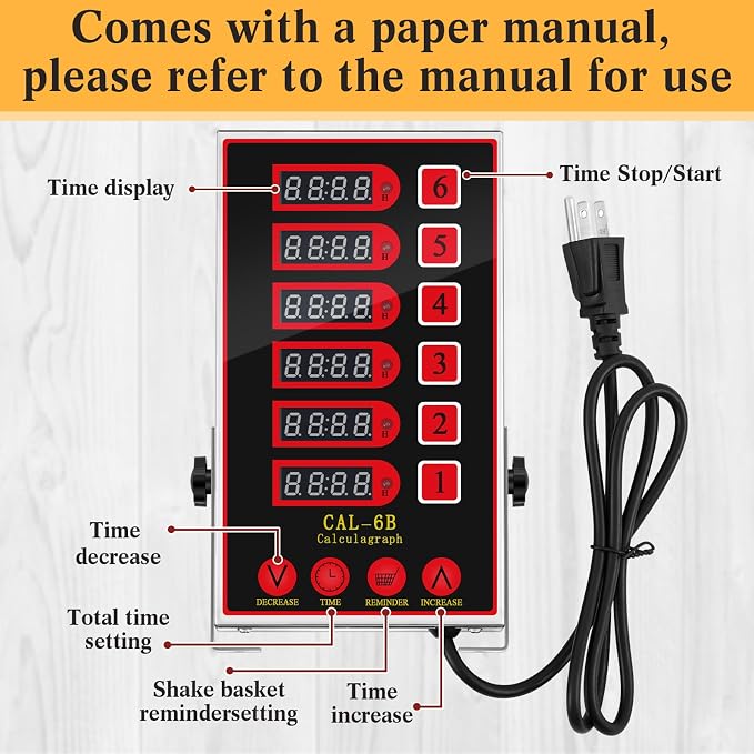 Relaxweex 1 Pack Commercial 6 Channel Digital Kitchen Timer, Wall Mount or - Image 3