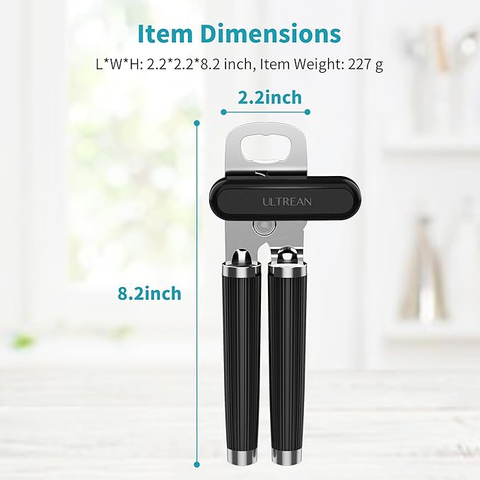 Ultrean Manual Can Opener Bottle Opener, Heavy Duty Stainless Steel Smooth Edge - Image 7