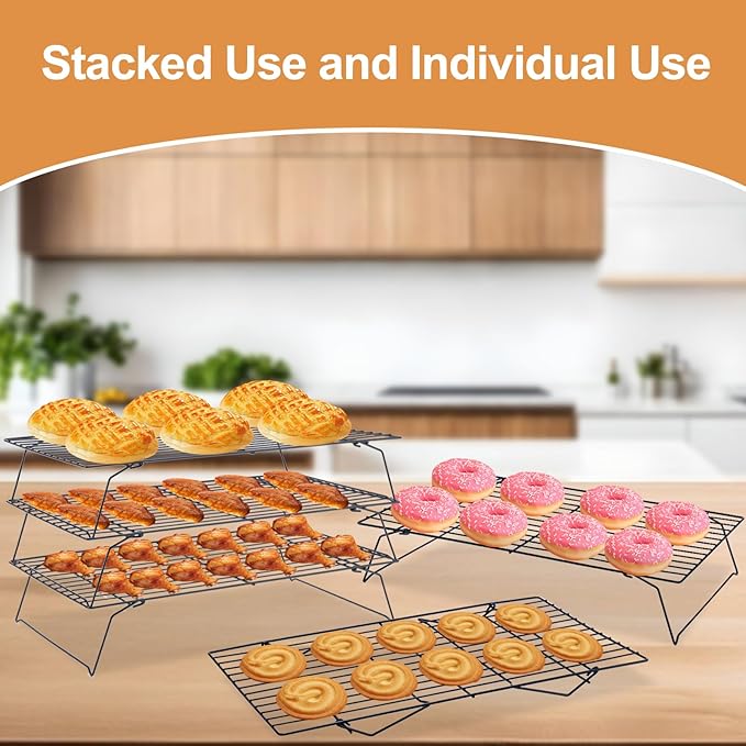 Cooling Rack for Baking 3 Tiers, Stainless Steel Baking Cooking Cooling Racks - Image 7