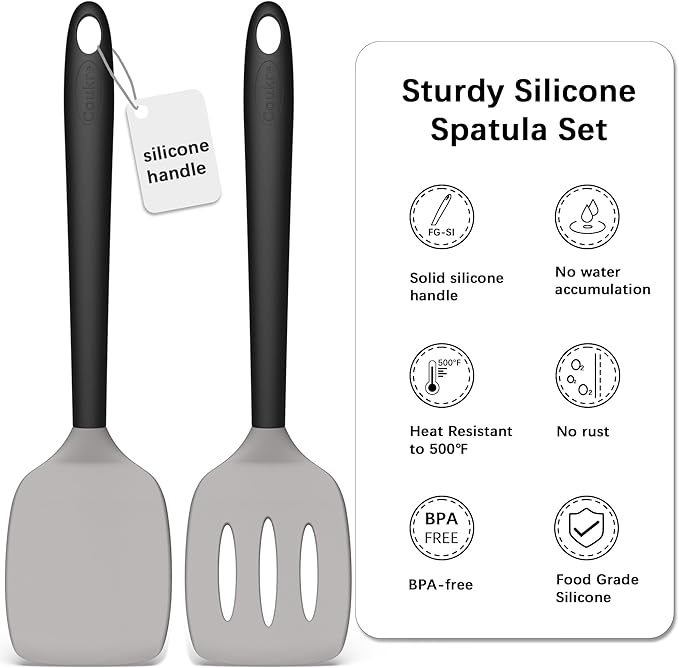 Coukre 2 Pack Silicone Spatula Set, High Heat Resistant, BPA Free Kitchen - Image 2