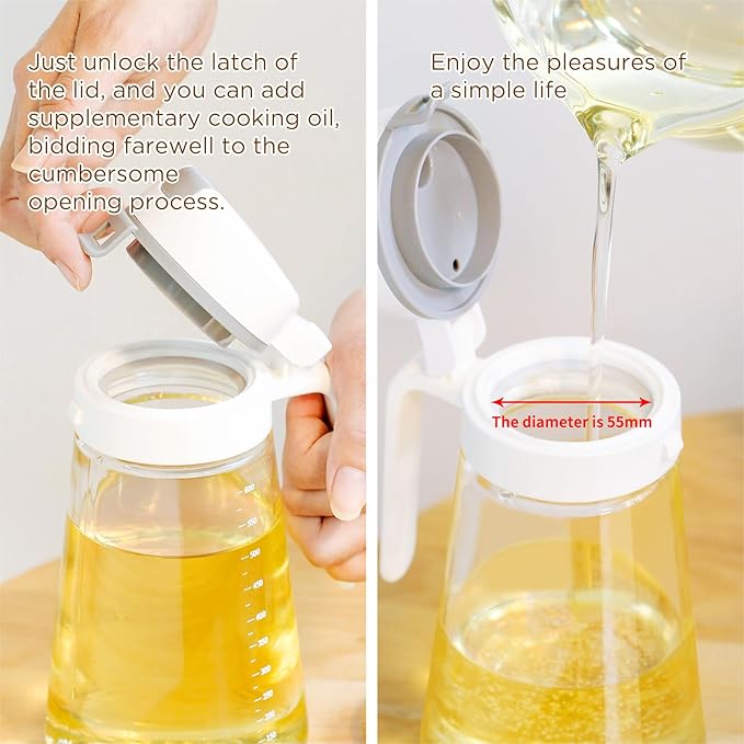 Auto Flip Glass Olive Oil Dispenser Bottle - Image 2