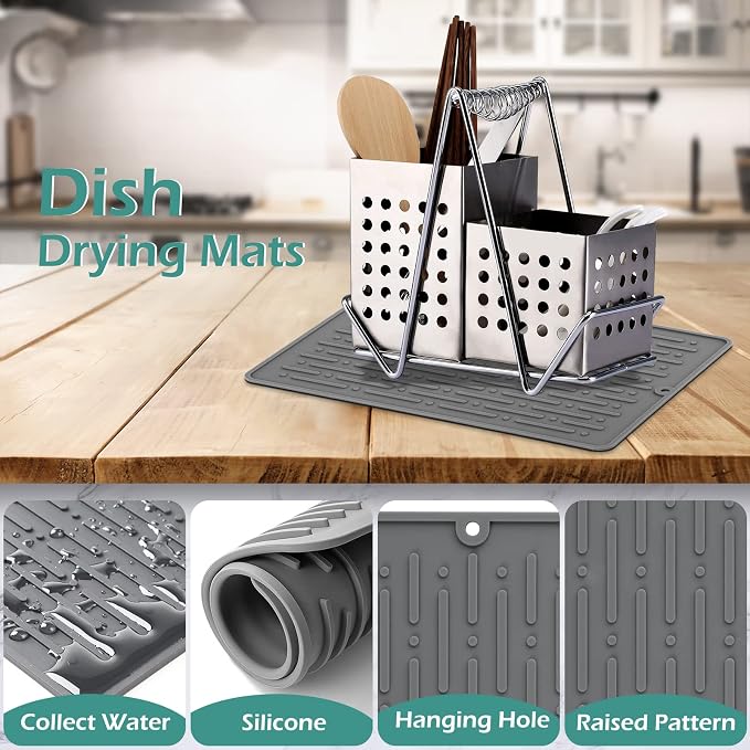 GeeRic Dish Drying Mats, Heat-resistant Silicone Mat - Image 3