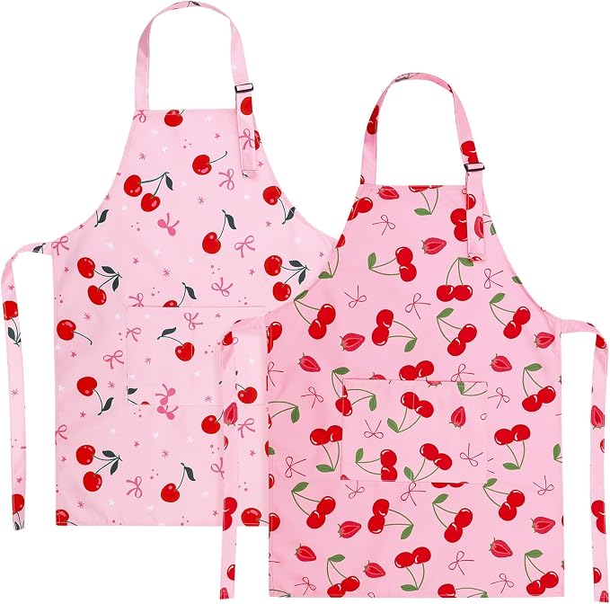 2 Pack Kids Apron, Cute Cooking Aprons, Waterproof Art Apron by XLSXEXCL