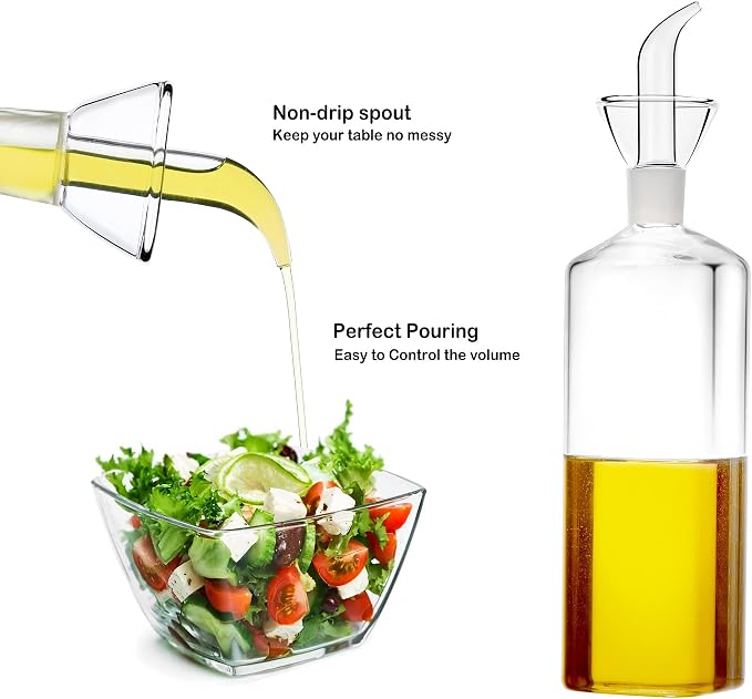 16 ounce/480ml Glass All-Purpose Cruet, Glass Oil Decanter and Cruet - Image 2