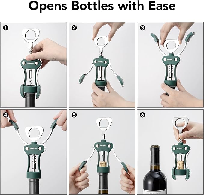 Beneno Wine Opener, Zinc Alloy Premium Wing Corkscrew - Image 5