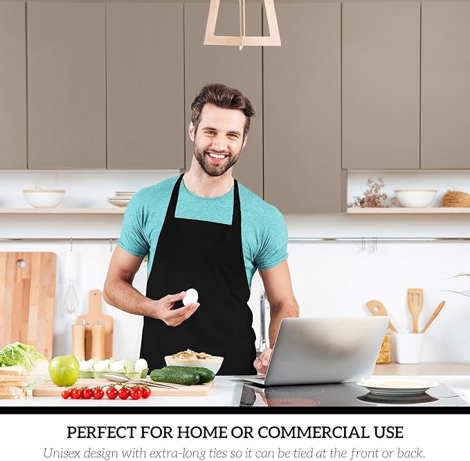 GREEN LIFESTYLE 12 Pack Professional Chef Apron – Grilling Aprons - Image 6