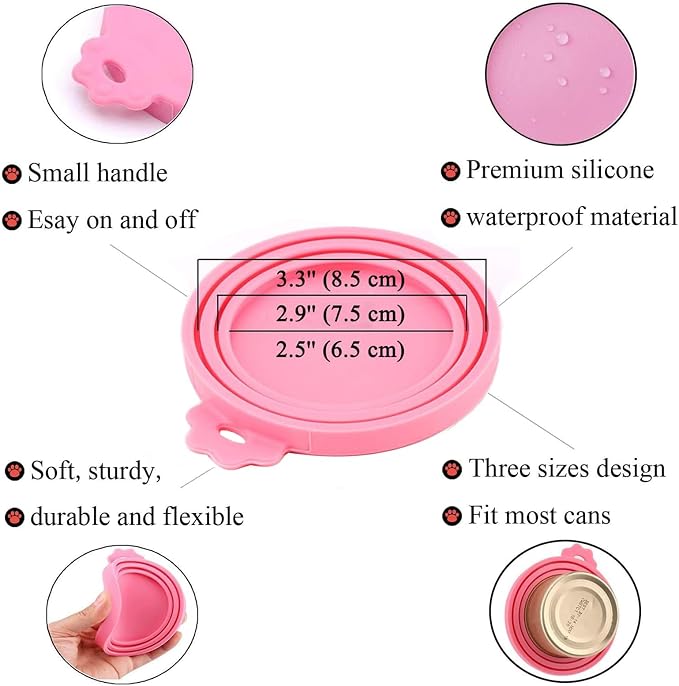 Food Can Covers/4 Pack/Universal BPA Free Silicone Dog Cat Tin Lids - Image 3
