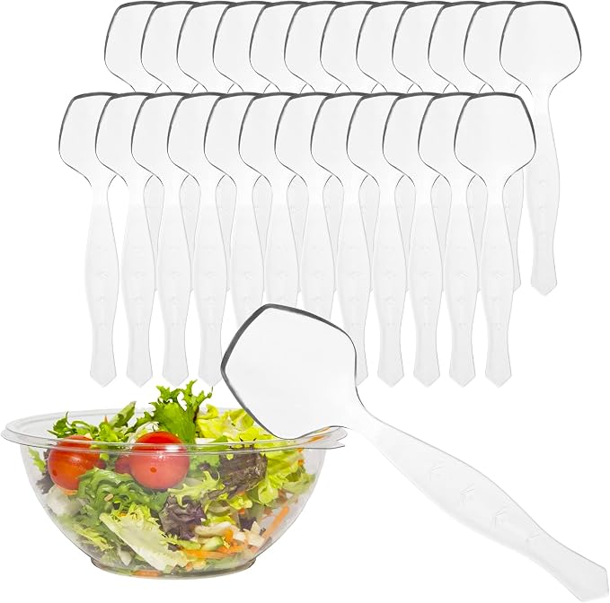 PARTY BARGAINS Disposable Clear Plastic Serving Spoons 8.75″ – Heavy-Duty Clear by PARTYBARGAINS