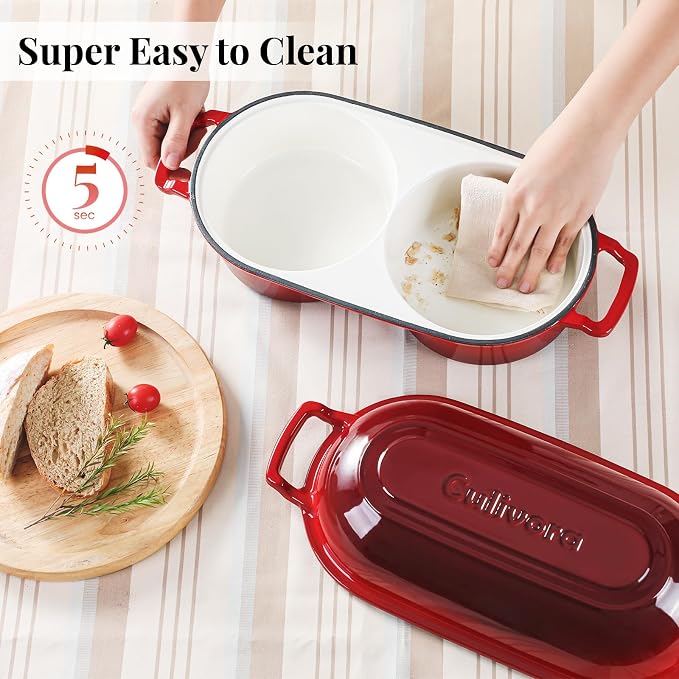 Cast Iron Bread Pan with Lid, Mini Enamel Sourdough Baking Dutch Oven Pot - Image 6