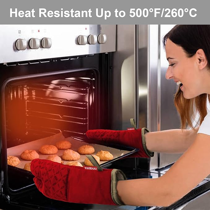 KEGOUU Oven Mitts and Pot Holders 6pcs Set, Kitchen Oven Glove High Heat - Image 6